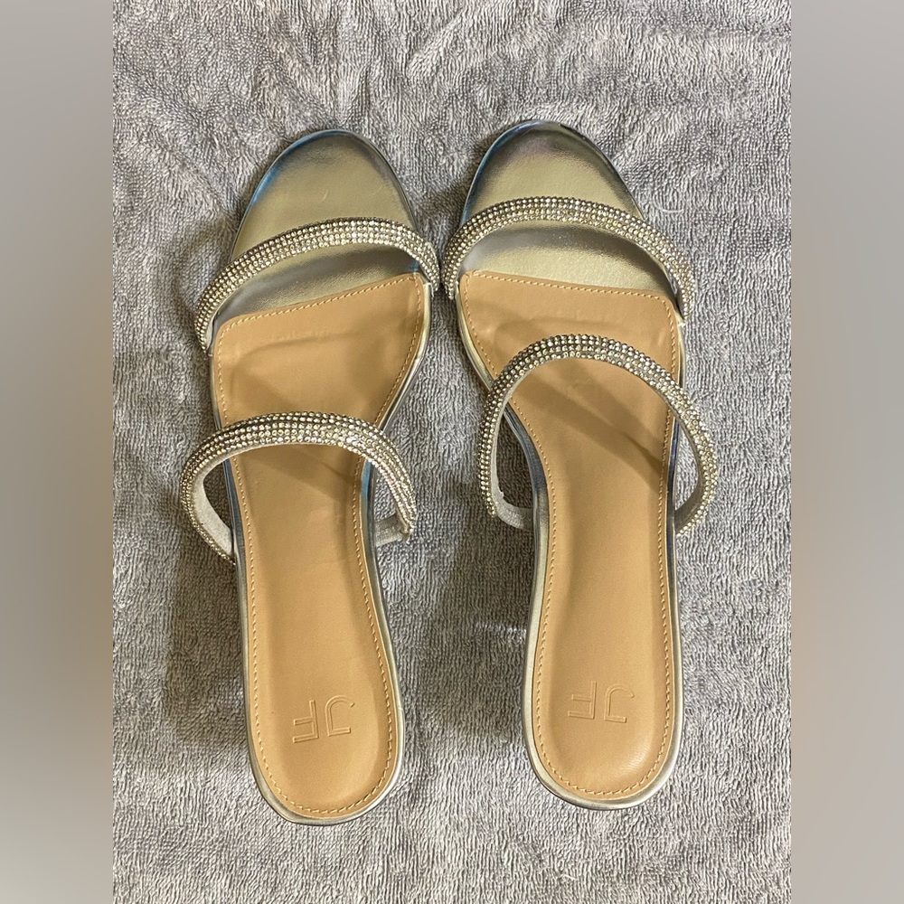 JustFab Silver Heeled sandal size 12